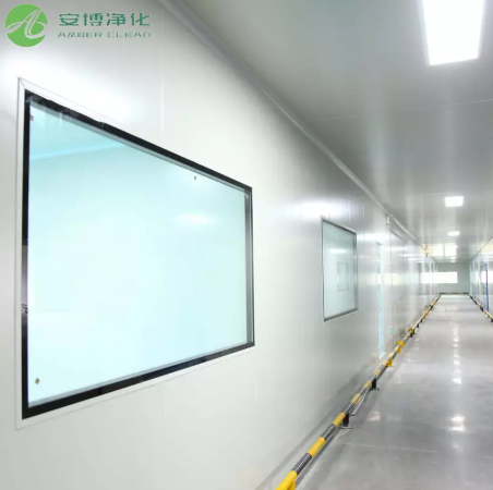 Flexible Installation 5mm Tempered Silkscreen Double Glass Clean Room Windows