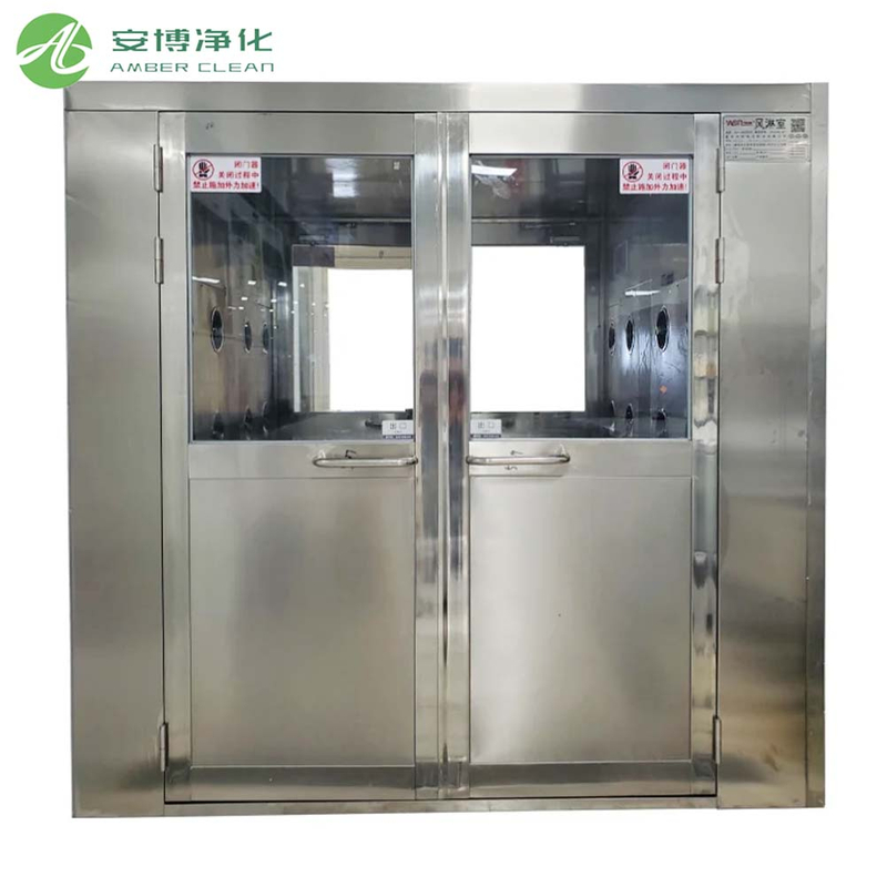 Double Door Interlocked Air Shower Room for Clean Room Entrances First Choice